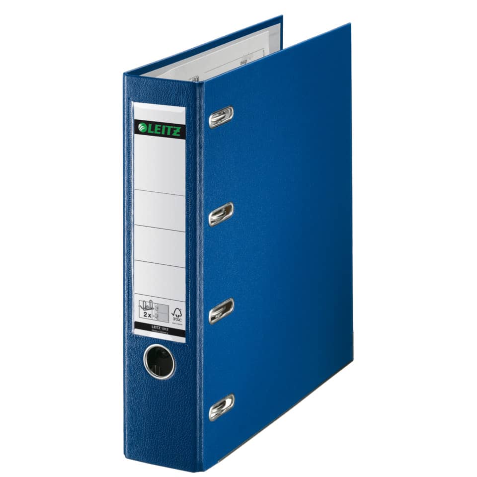 Doppelordner Plastik, mit Schlitzen, 2xA5 quer, 75 mm, blau LEITZ 1012-00-35 LEITZ 10120035 für 2xA5