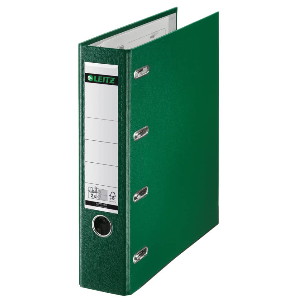 Doppelordner Plastik, mit Schlitzen, 2xA5 quer, 75 mm, grün LEITZ 1012-00-55 LEITZ 10120055 für 2xA5