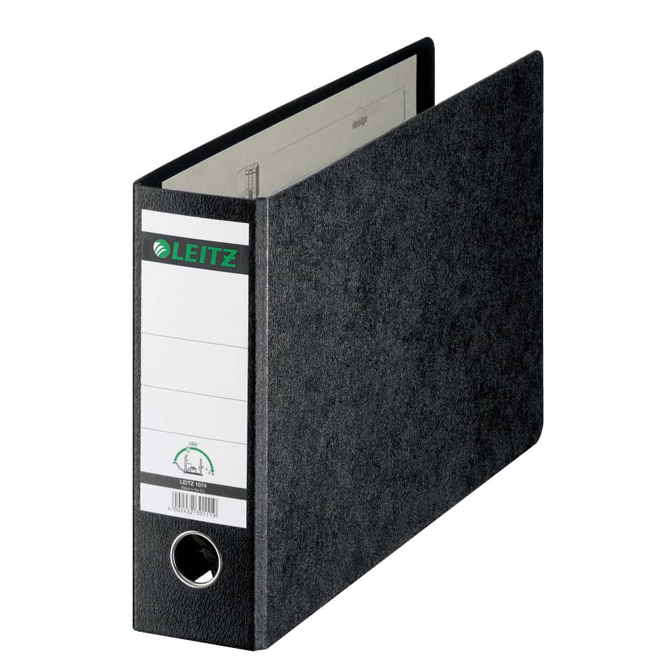 Qualitäts-Ordner 180° Hartpappe, A4 quer, 80mm, schwarz LEITZ 1074-00-00 LEITZ 10740095 77mm