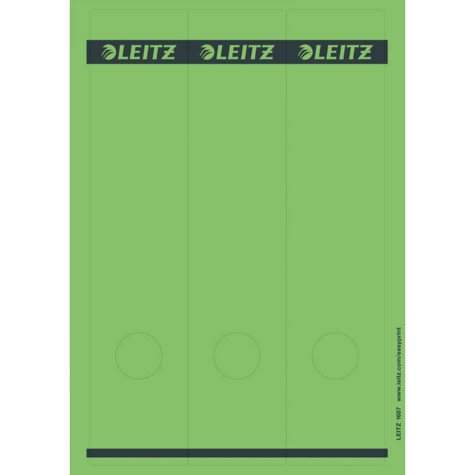 Ordnerrückenschild selbstklebend, 62 x 285 mm, breit/lang, 75 Stück, grün  ~~OEM~ LEITZ 1687-00-55 LEITZ 1687-00-55 SK 25x3ST