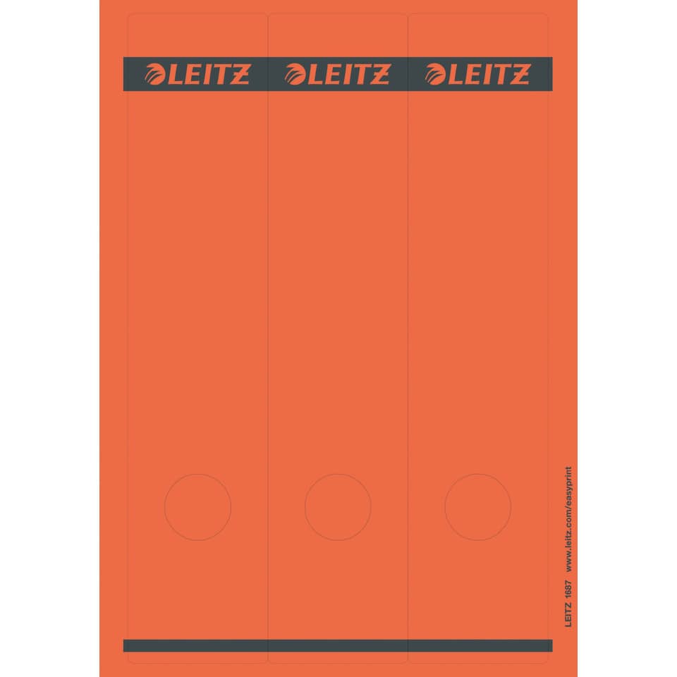 Ordnerrückenschild selbstklebend, 62 x 285 mm, breit/lang, 75 Stück, rot  ~~OEM~ LEITZ 1687-00-25 LEITZ 1687-00-25 sk 25x3St