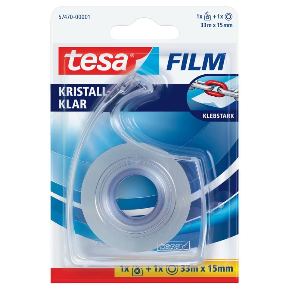 Handabroller+1 Rolle, 15mmx33m, kristallklar TESA 57470-00001-01 TESAFILM 57470-00001-01   15mm 33m