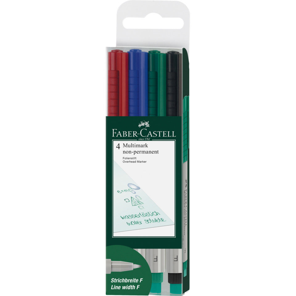 Stift Multimark non-permanent F 4ST sortiert FABER CASTELL 151404 FABER CASTELL 151404 NonP