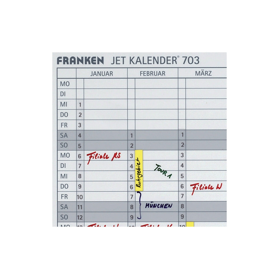 Datumsstreifen selbstklebend, 140 x 420 mm, 12 Stück, transparent FRANKEN DS703A FRANKEN DS703A selbstklebend