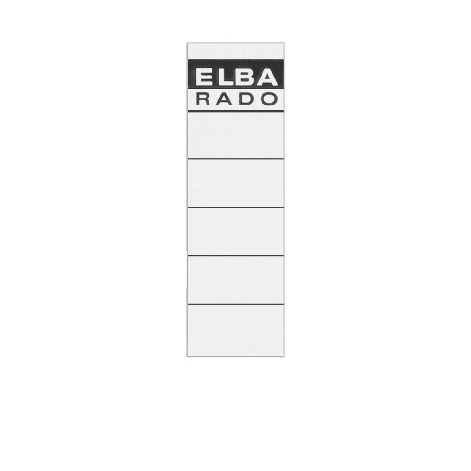 Ordnerrückenschild rado selbstklebend, 59 x 190 mm, kurz/breit, 10 Stück, weiß ELBA 100551826 ELBA 100551826 04617WE SK 10ST