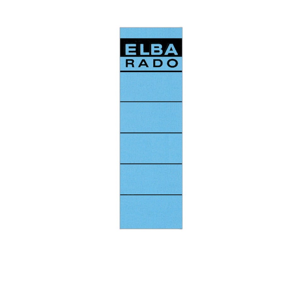 Ordnerrückenschild rado selbstklebend, 59 x 190 mm, kurz/breit, 10 Stück, blau ELBA 100420952 ELBA 100420952 04617BL SK 10ST