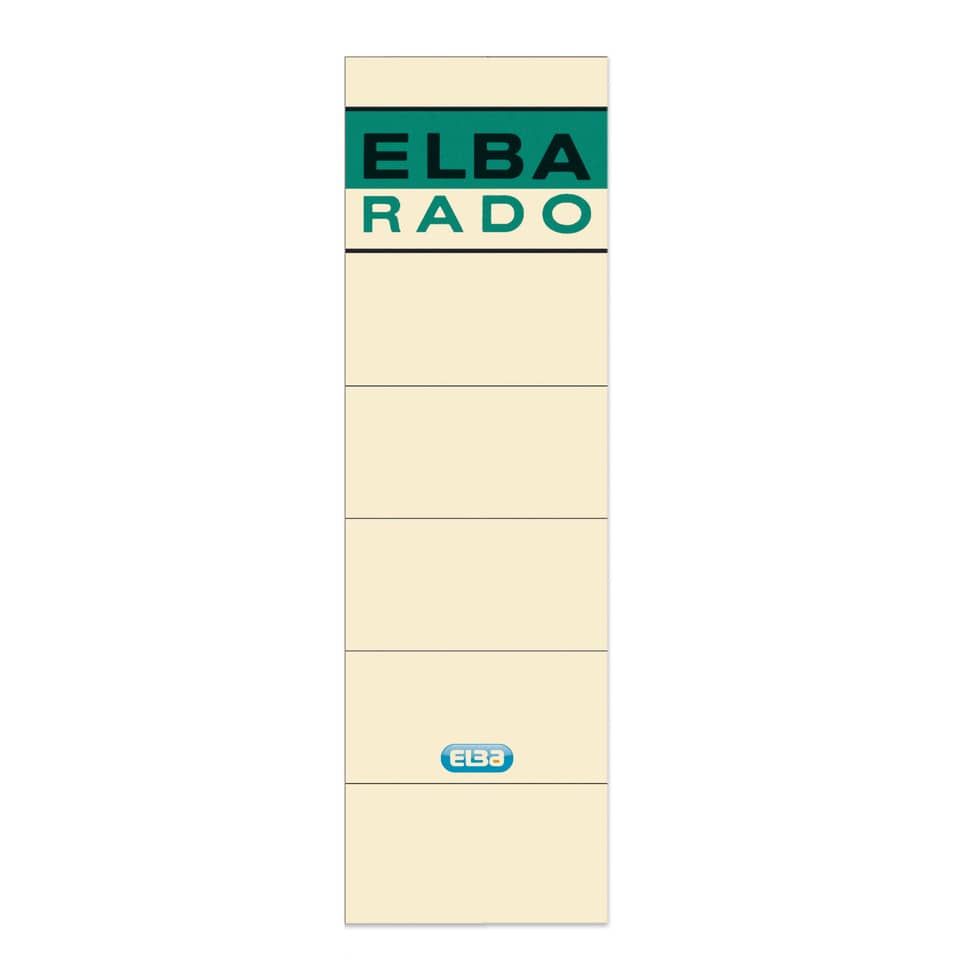 Ordnerrückenschild rado selbstklebend, 59 x 190 mm, kurz/breit, 10 Stück, chamois ELBA 100420953 ELBA 100420953 04617CH SK 10ST