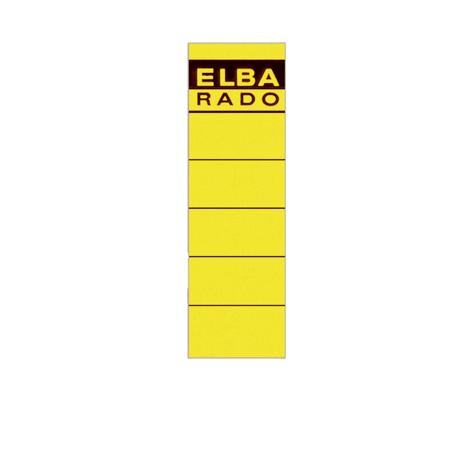 Ordnerrückenschild rado selbstklebend, 59 x 190 mm, kurz/breit, 10 Stück, gelb ELBA 100420949 ELBA 100420949 04617GB SK 10ST