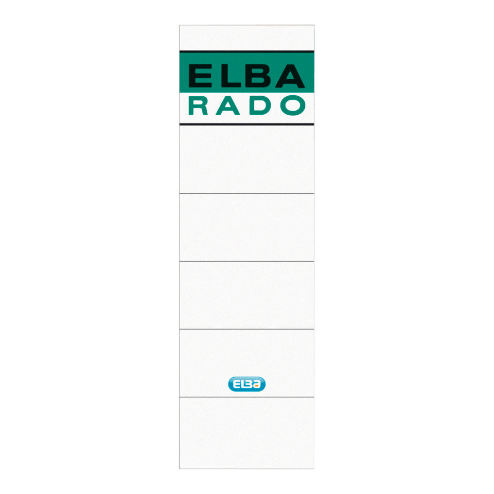 Ordnerrückenschild rado selbstklebend, 59 x 190 mm, kurz/breit, 10 Stück, weiß ELBA 100420947 ELBA 100420947 04617WEGN SK 10ST