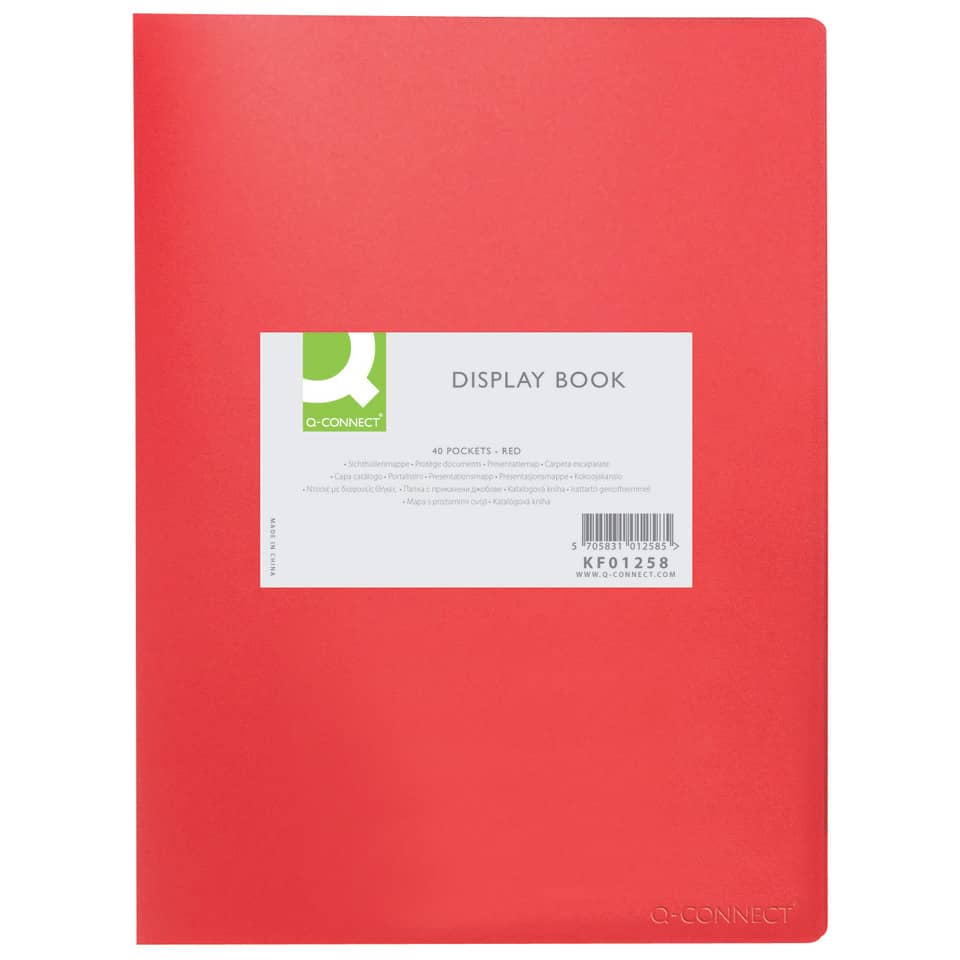 Sichtbuch, A4, 40 Hüllen, rot Q-CONNECT KF01258 Q-CONNECT KF01258 40Hüllen