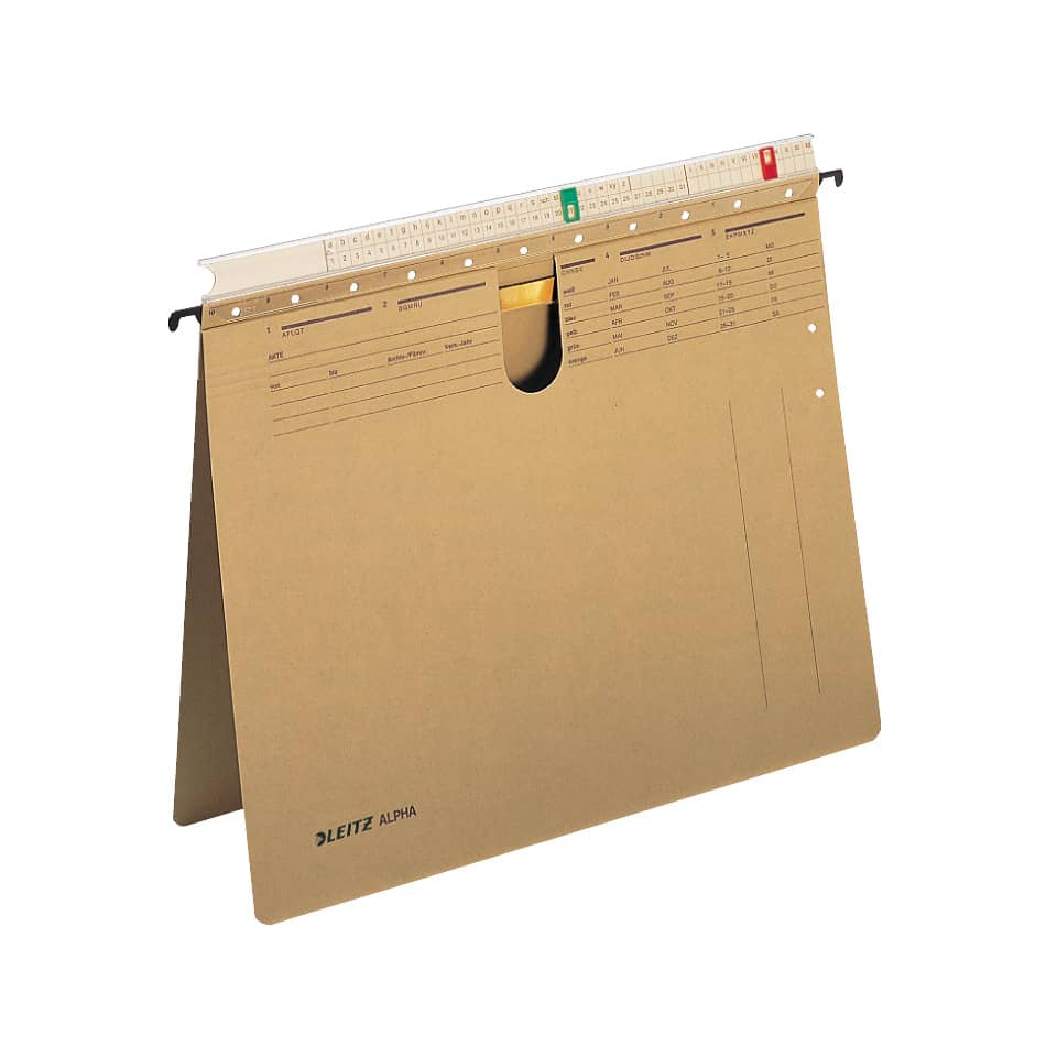 Hängehefter ALPHA® mit Organisationsleiste, A4, kfm-Heftung, naturbraun LEITZ 19340000 LEITZ 19340000 kfm.Heft.