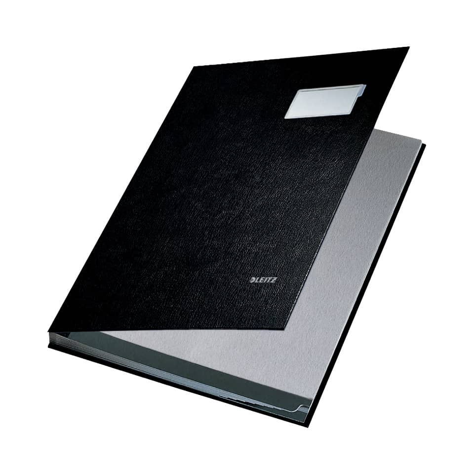 Unterschriftsmappe, 10 Fächer, Überzug PP, schwarz LEITZ 5701-00-95 LEITZ 5701-00-95 Einband PP-kaschiert