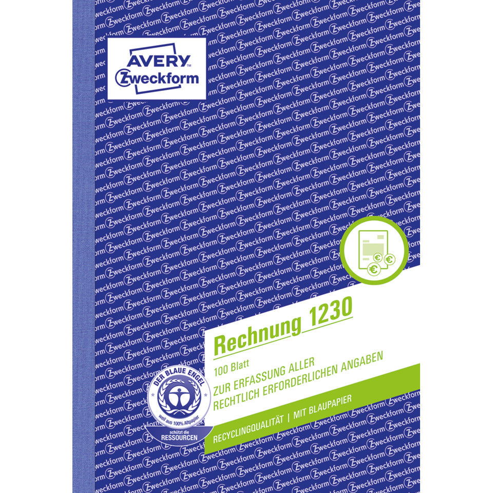 Rechnung, A5, Blaupapier, 100 Blatt AVERY ZWECKFORM 1230
