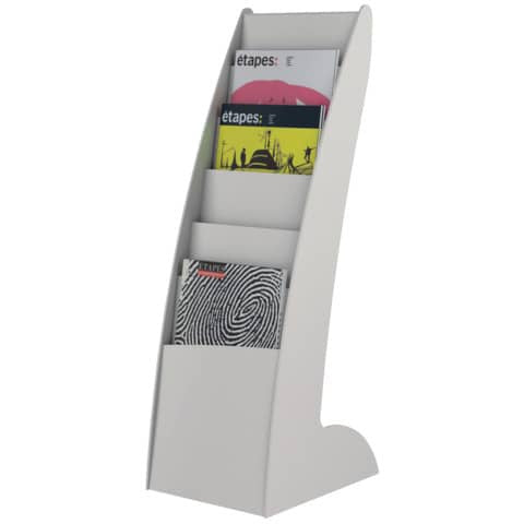 Prospektständer Courbo SLIM - 6 Fächer, grau