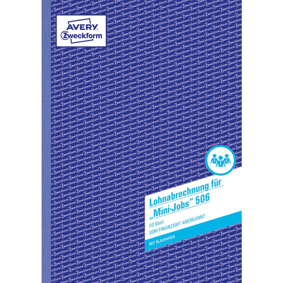 Lohnabrechnung für geringf. Beschäftigte, A4, Blaupapier, 50 Blatt AVERY ZWECKFORM 506 ZWECKFORM 506  50Bl