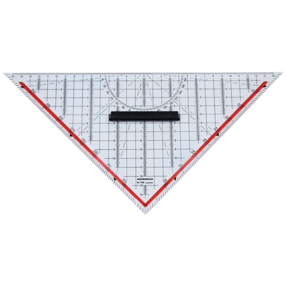 Zeichendreieck, transparenter Kunststoff, abnehmbarer Griff, 325 mm RUMOLD 1158 RUMOLD 1158 abnehmbarer Griff