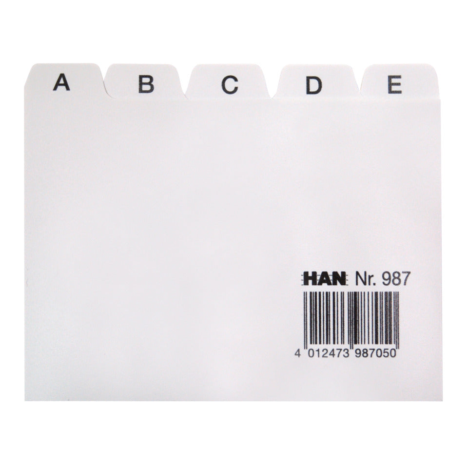 Leitregister A-Z, DIN A7 quer, 25-teilig für Karteiboxen, -kästen und -tröge, grau HAN 987D HAN 987 25tlg