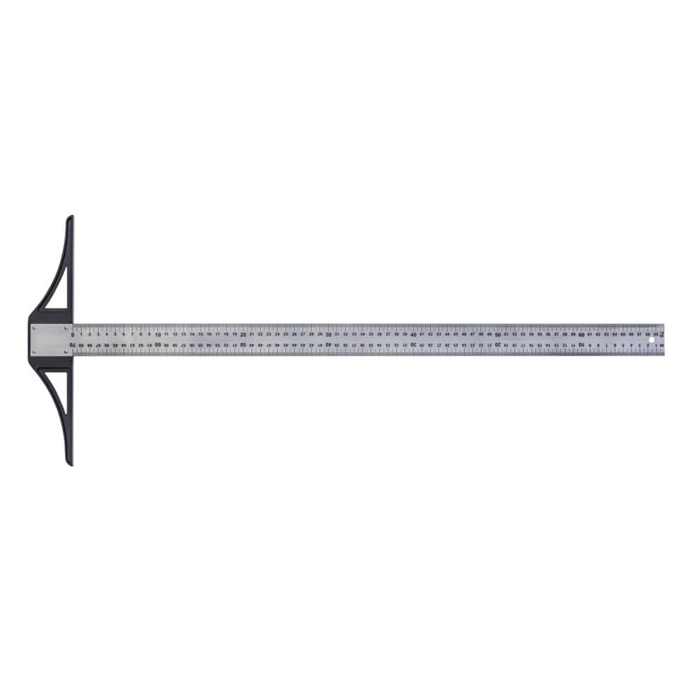 Zeichenschiene, rostfreier Edelstahl, mm-Teilung an beiden Kanten, 70 cm RUMOLD 313070