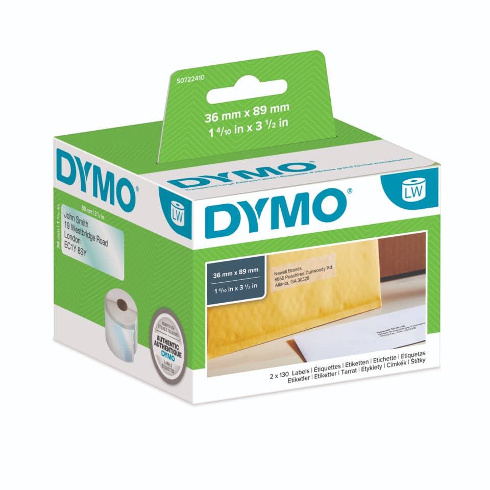 Adressetiketten, 36x89mm, 2x130 Stück, transparent DYMO S0722410 DYMO S0722410 99013  260ST