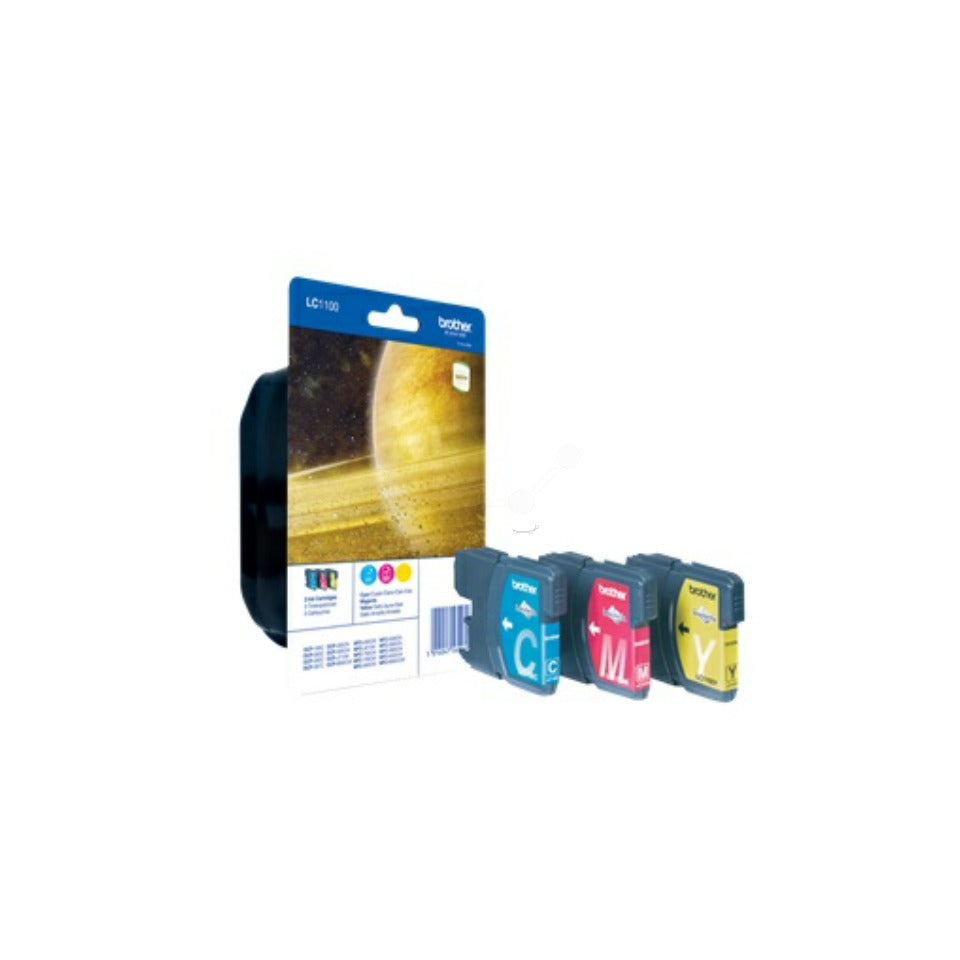 Inkjetpatrone Multipack, 3 x 325 Seiten, 3-farbig BROTHER LC1100RBWBP BROTHER LC1100RBWBP Multipack BK