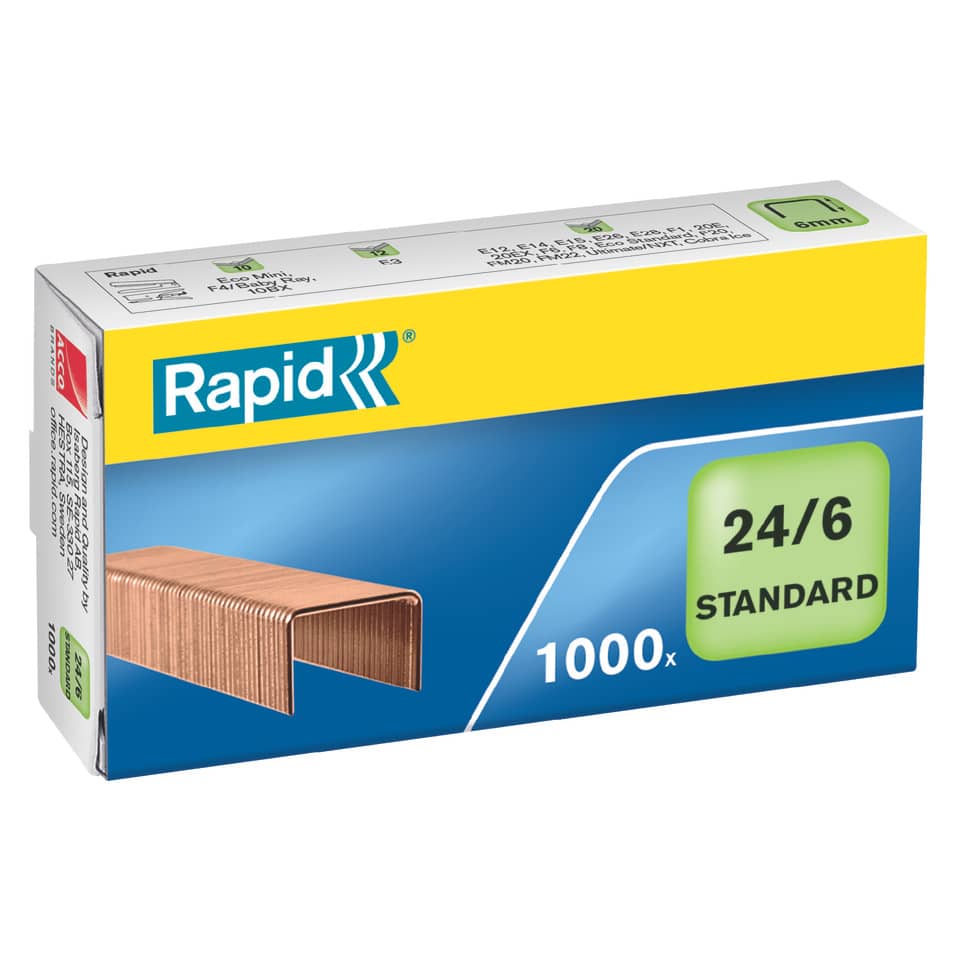 Heftklammern 24/6mm Standard, verkupfert, 1000 Stück RAPID 24855700 RAPID 24855700  1000St