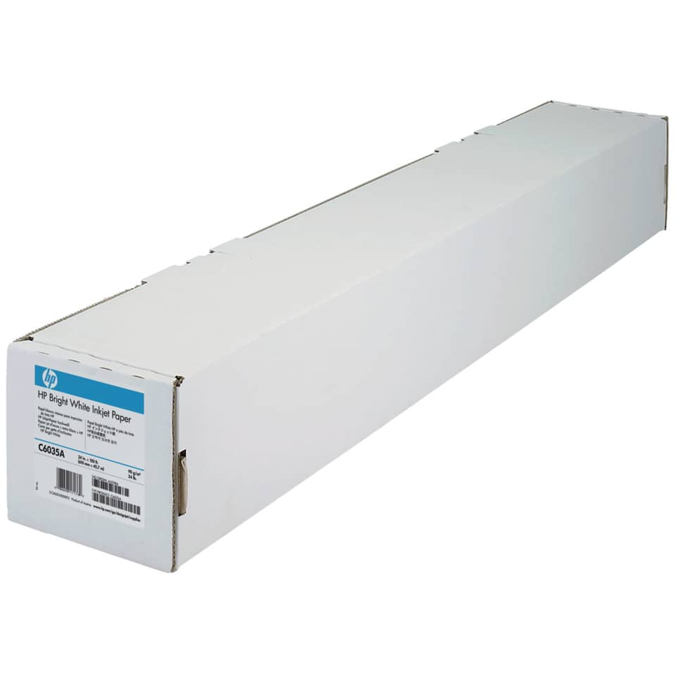 Plotterpapier 24", 610mmx45,7m, 90g/m², weiß HP C6035A HP P C6035A 90g 24Zoll