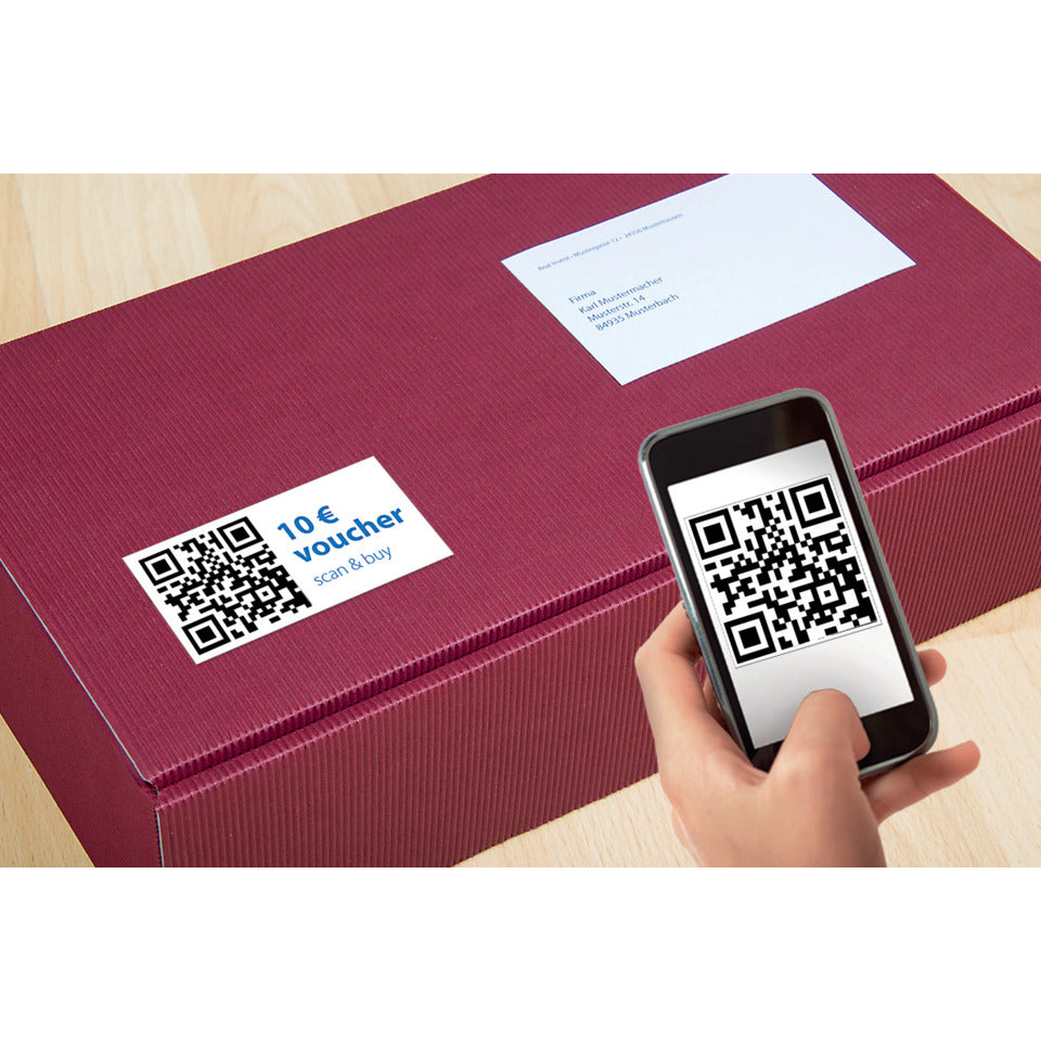 QR-Code-Etiketten permanent, 80x40mm, 300 Stück, weiß HERMA 9643 HERMA 9643 QR-Code