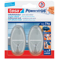 Klebehaken Powerstrips® oval, 1500g, ablösbar, 2 Stück, chrom TESA 58050-00012-20 TESA 58050-00012-20 4Str.+2Haken