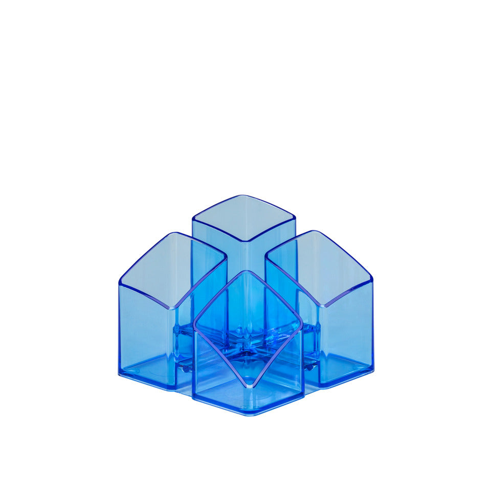 Schreibtischköcher SCALA, mit 4 Fächern und Kartenständer, transparent-blau HAN 17450-26D HAN 17450-26  4tlg.