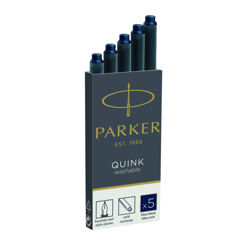 Tintenpatrone für Füllhalter QUINK, 5 Stück, schwarz/blau PARKER 1950385 PARKER S0116250 1950385