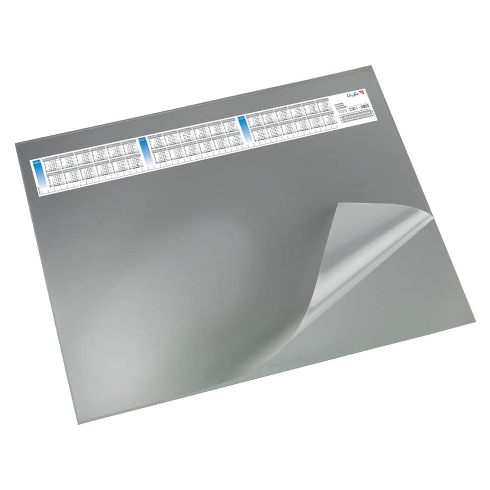 Schreibunterlage Durella DS, 52x65 cm, mit Vollsichtfolie und Kalender, grau LÄUFER 44653 LÄUFER 44653  65x52cm DS