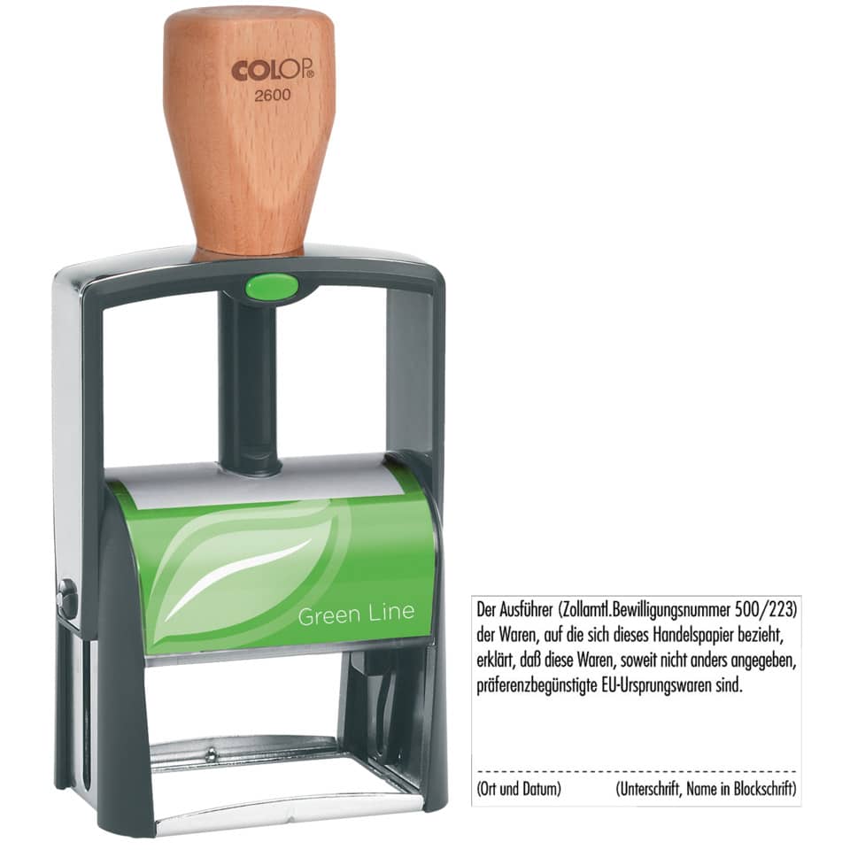 Selbstfärbestempel 2600Green GL+Gutschein COLOP 127778 COLOP 2600 GL + GUTSCHEIN 127778
