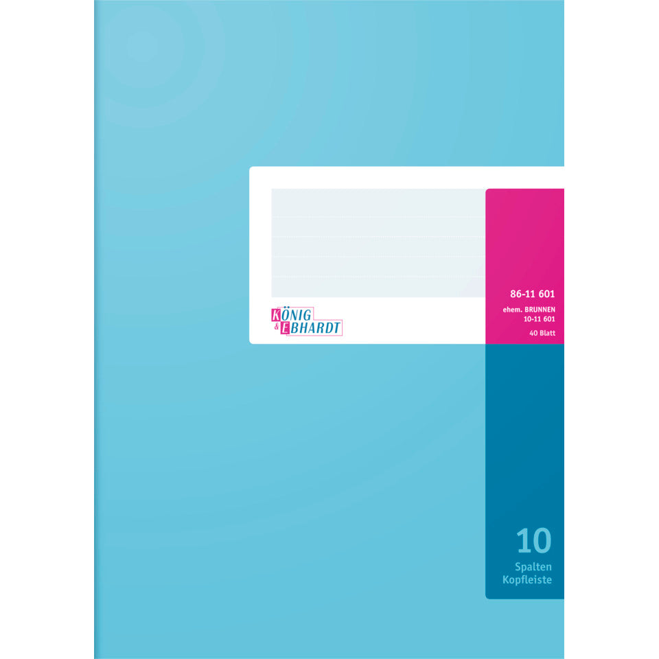 Spaltenbuch mit Kopfleiste A4, 80 Seiten, 10 Spalten, Karton, magenta/hellblau KÖNIG & EBHARDT 8611601 K+E 8611601Kart.Kopf 7110K40KL