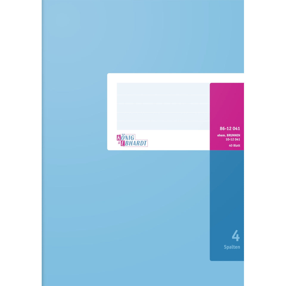 Spaltenbuch A4, 80 Seiten, 4 Spalten, Karton, magenta/hellblau KÖNIG & EBHARDT 8612041 K+E 86-12041 Karton