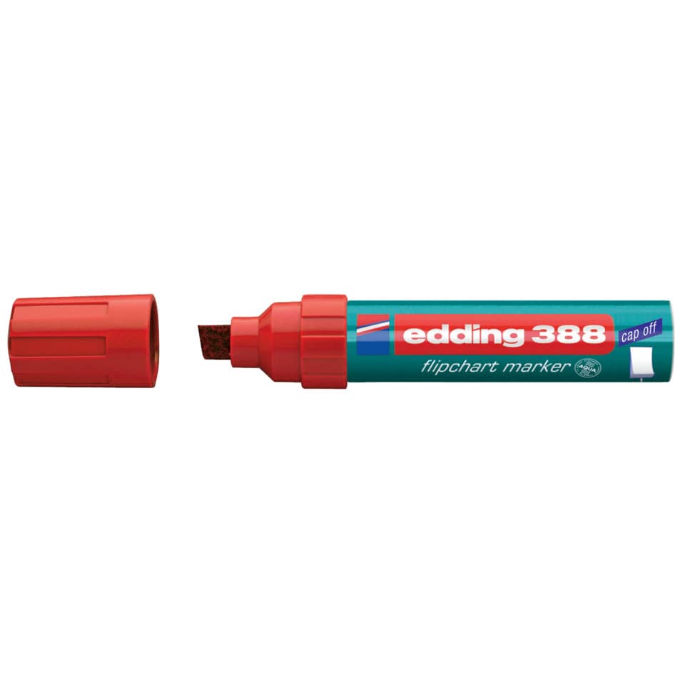Flipchartmarker 388, 4-12mm, Keilspitze, rot EDDING 388-2 EDDING 4-388002  Keilspitze