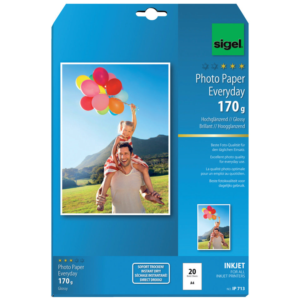 Inkjet Fotopapier Everyday, A4, 170g/m², 20 Blatt SIGEL IP713 SIGEL IP713 Everyday P 170g