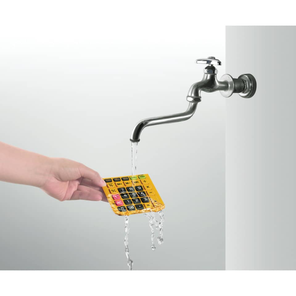 Tischrechner klein, abwaschbar, wasser-/staubfest, für anspruchsvolle Arbeitsumgebungen CASIO WM-320MT CASIO WM-320MT Batterie
