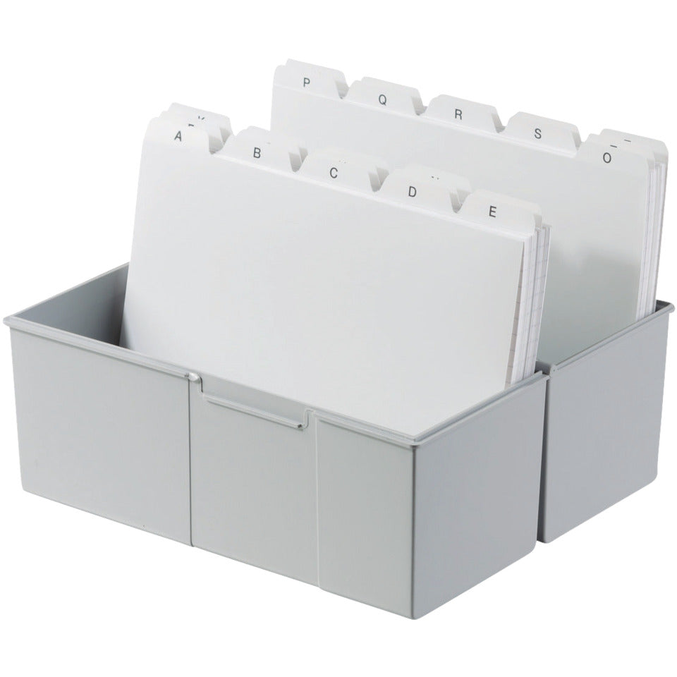 Karteibox DIN A6 quer, max 400 Karten m. Stahlscharnier, lichtgrau HAN 976-11D HAN 976-11 300 16,5x9,5x14,3