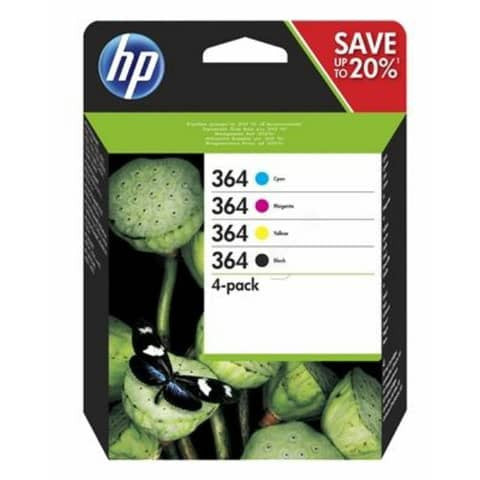 Original HP Tintenpatrone MultiPack Bk,C,M,Y (N9J73AE,364,NO364)