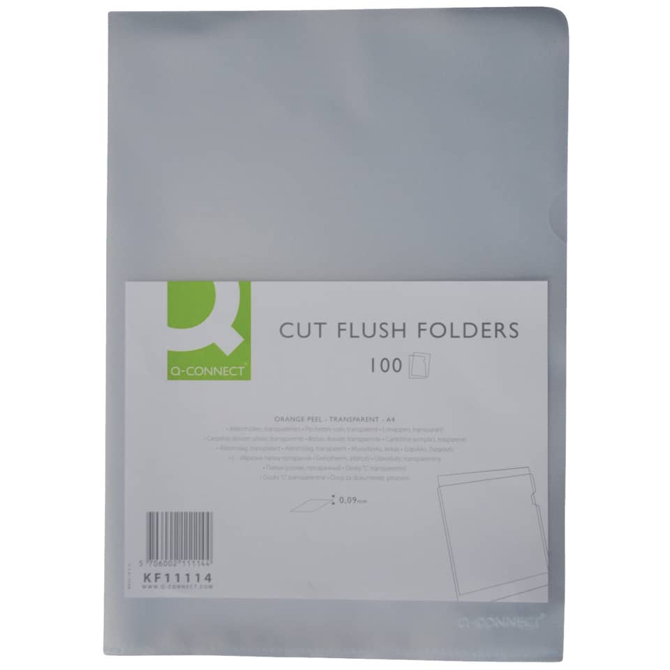Sichthülle, A4, 100 Stück, transparent genarbt Q-CONNECT KF11114 Q-CONNECT KF11114 100813499 0,09mm