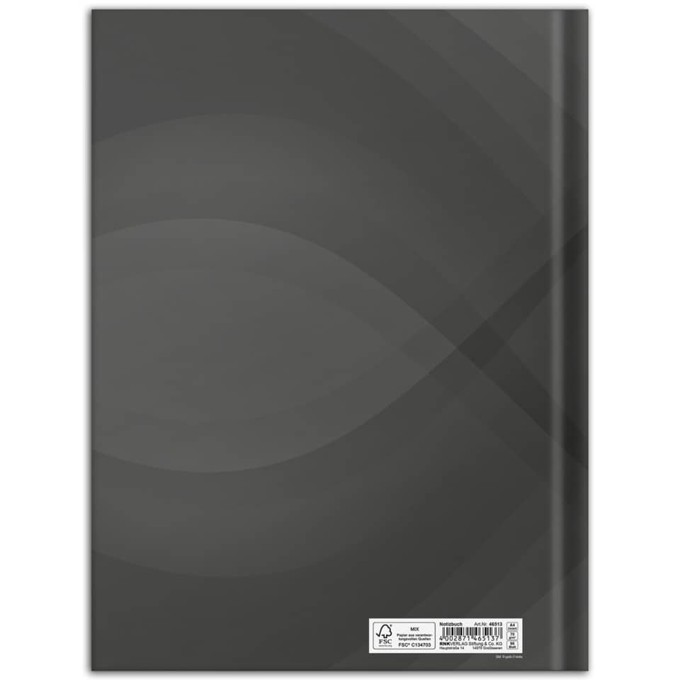 Notizbuch "notes carbon black", A4, 96 Blatt, liniert RNK 46513 RNK 46513 96BL liniert
