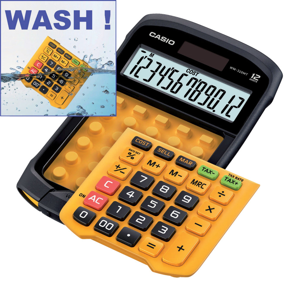 Tischrechner klein, abwaschbar, wasser-/staubfest, für anspruchsvolle Arbeitsumgebungen CASIO WM-320MT CASIO WM-320MT Batterie