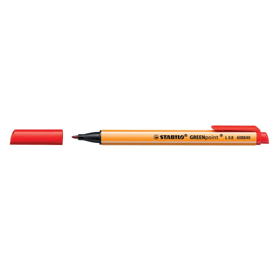 Faserschreiber GREENpoint®, 0,8 mm, rot STABILO 6088/40