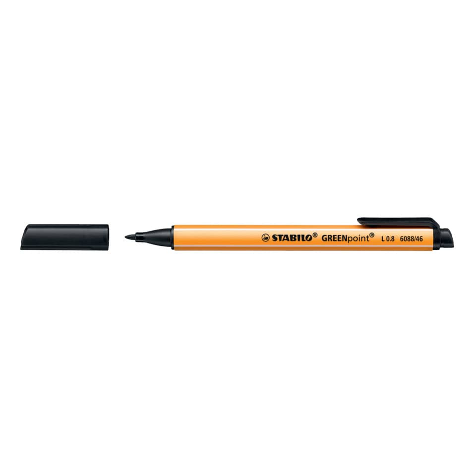 Faserschreiber GREENpoint®, 0,8 mm, schwarz STABILO 6088/46