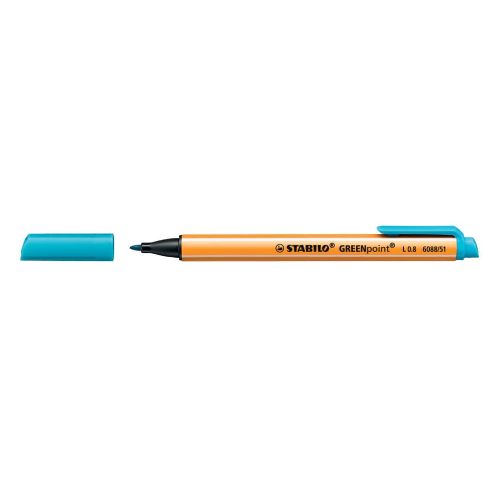 Faserschreiber GREENpoint®, 0,8 mm, türkis STABILO 6088/51