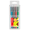 Tintenroller worker®+ colorful, 0,5 mm, Kunststoffetui mit 4 Stiften STABILO 2019/4 STABILO 2019/4  0,5 mm