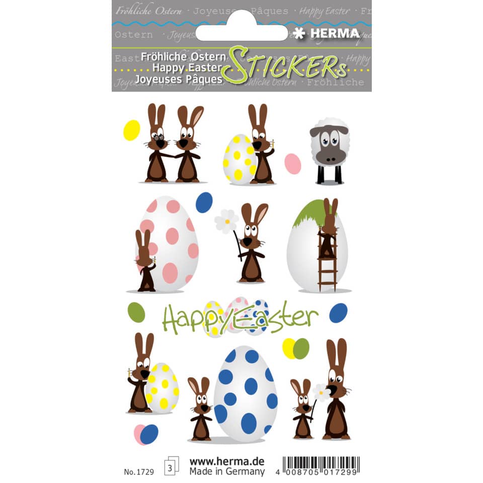 Sticker Happy Easter Hasenparty, 10 Stück HERMA 1729 HERMA 1729  Ostern