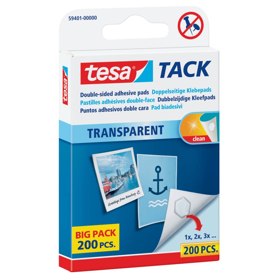 Klebepads Tack®, 10x10mm, ablösbar, 200 Stück, transparent TESA 59401-00000-01 TESA 59401-00000-01  200St