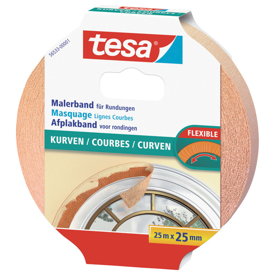 Kreppband für Kurven, 25mx25mm, beige TESA 56533-00001-02 TESA 56533-00001-02 25mm x25m