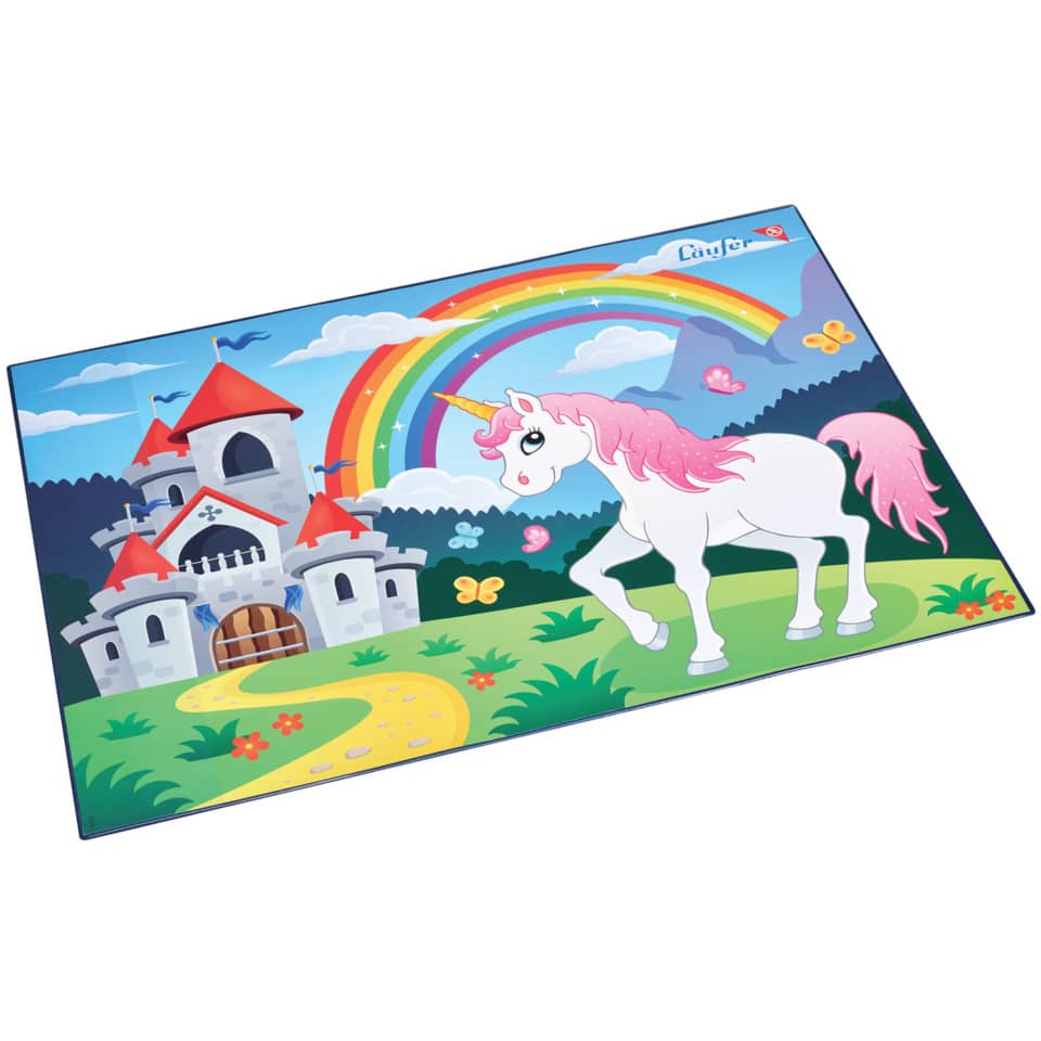 Schreibunterlage Motiv Einhorn, 40x53 cm, transparente Seitenleiste LÄUFER 46653 LÄUFER 46653 Einhorn